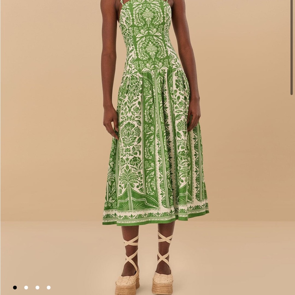 Farm Rio Green Tapestry dress NWT